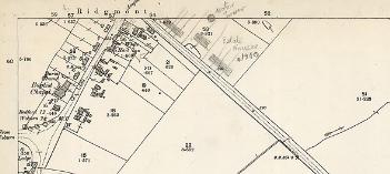 The south end of the village in 1901 with later annotations